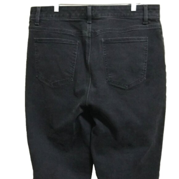 Talbots Women Size 14 Relaxed Jean Tapered Leg High Waist Distressed Black Denim - Picture 5 of 12
